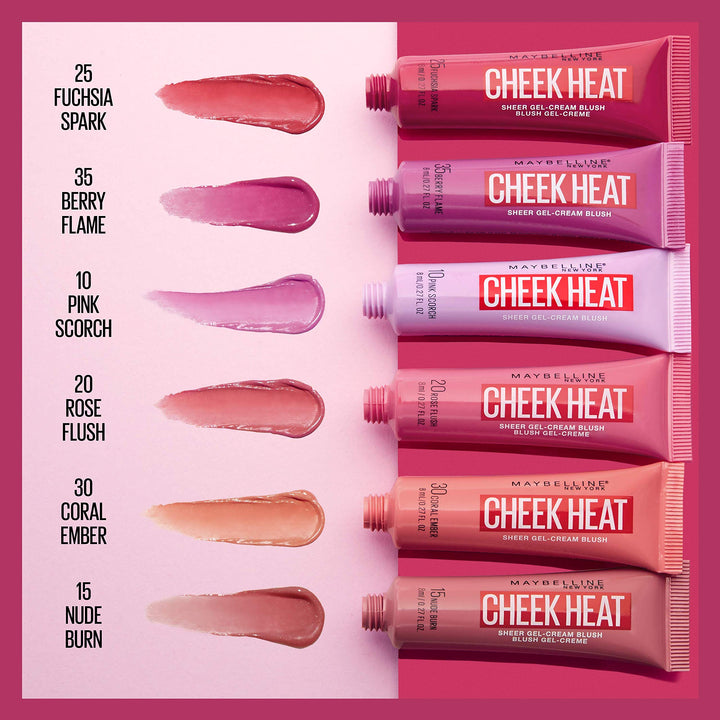 Maybelline New York Cheek Heat Gel Cream Blush, Fuchsia Spark, 0.27 fl oz