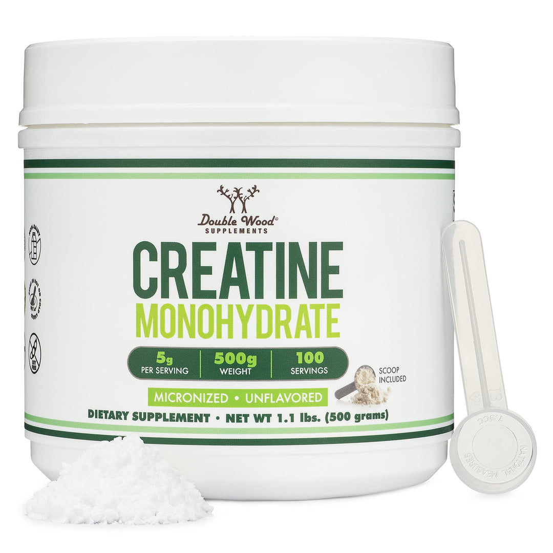 Double Wood Supplements Creatine Monohydrate Powder, 1.1 lb