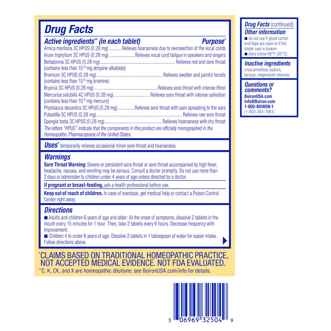 Boiron ThroatCalm Tablets, 60 Count