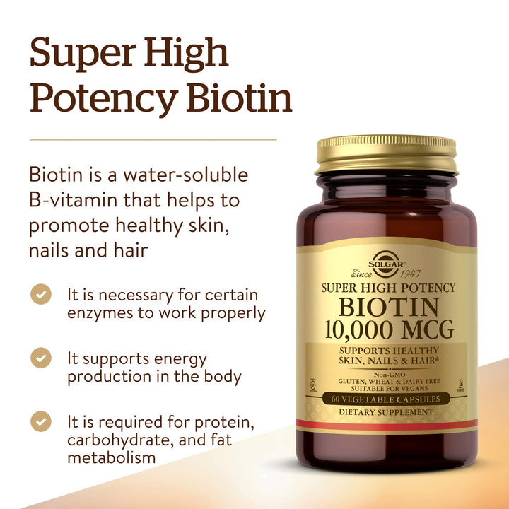 Solgar Biotin 10000 mcg, 60 Count