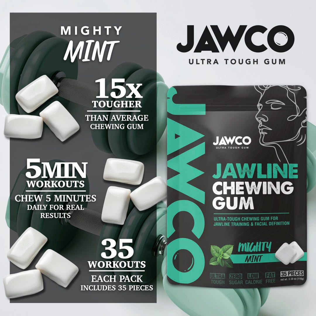 JAWCO Jawline Chewing Gum, Mighty Mint, 1 Count