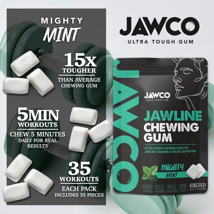 JAWCO Jawline Chewing Gum, Mighty Mint, 1 Count