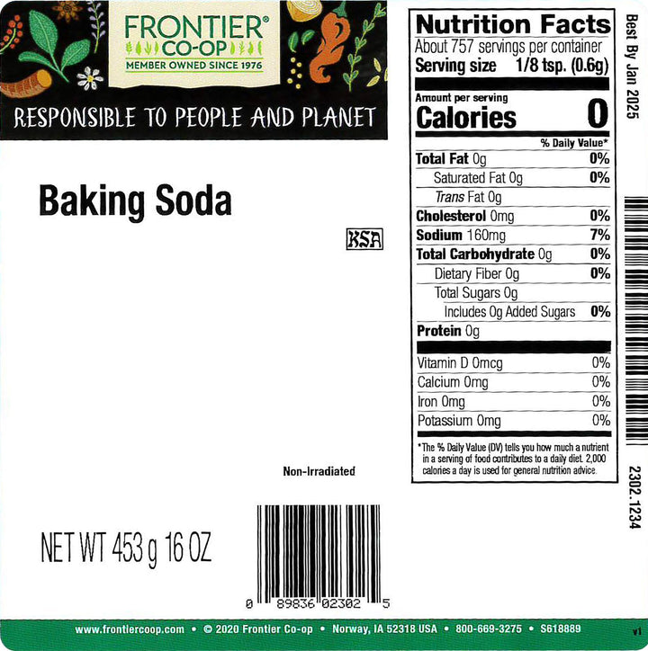 Frontier Baking Soda Powder, 1 lb