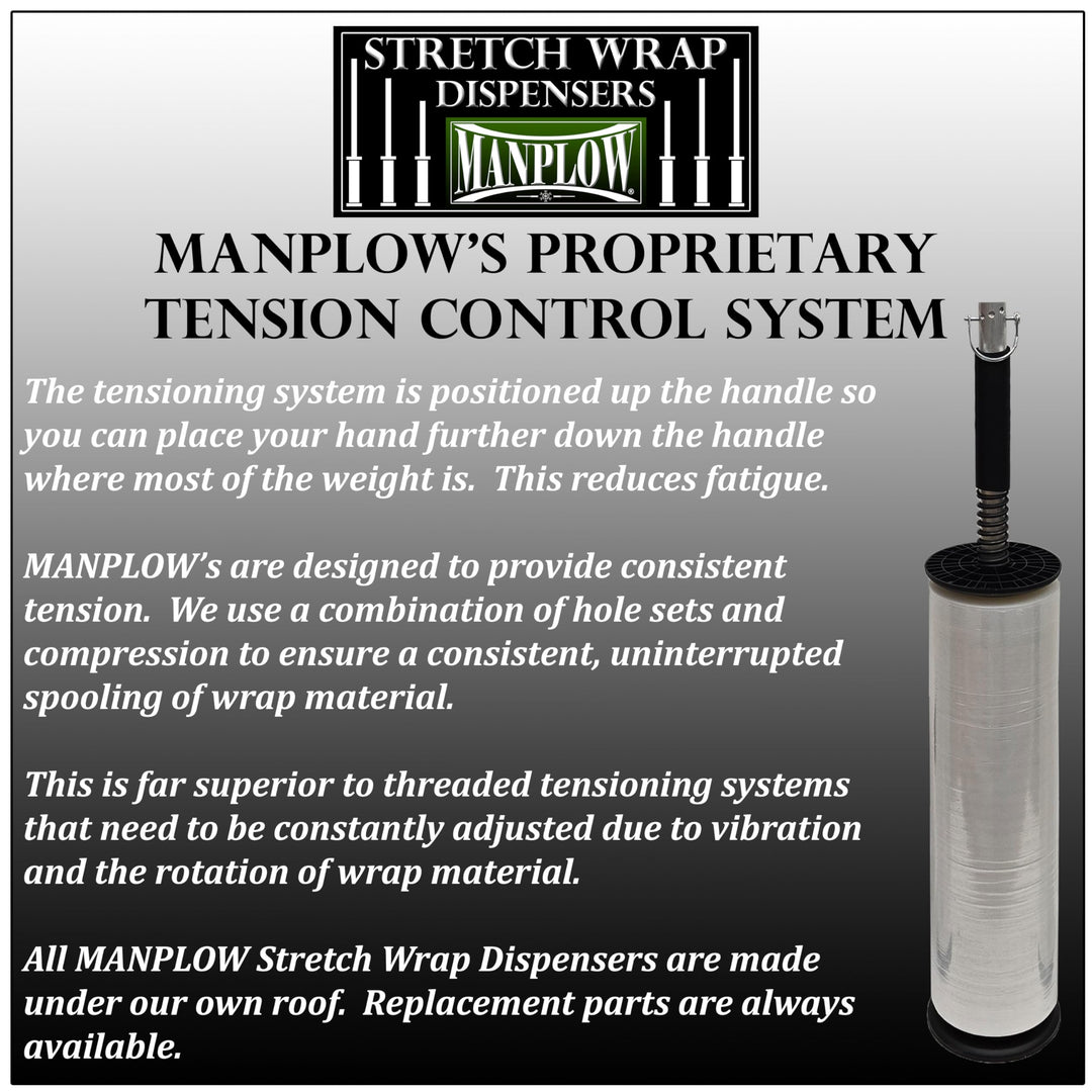 Manplow Short Handle Stretch Wrap Dispenser, 1 Count