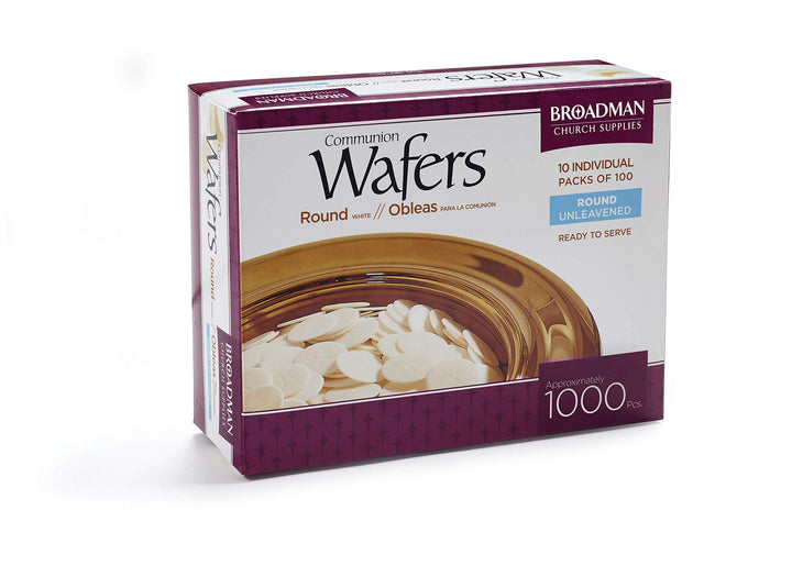 BROADMAN CHURCH SUPPLIES Communion Wafers, White, 1000 Count, Pack of 10
