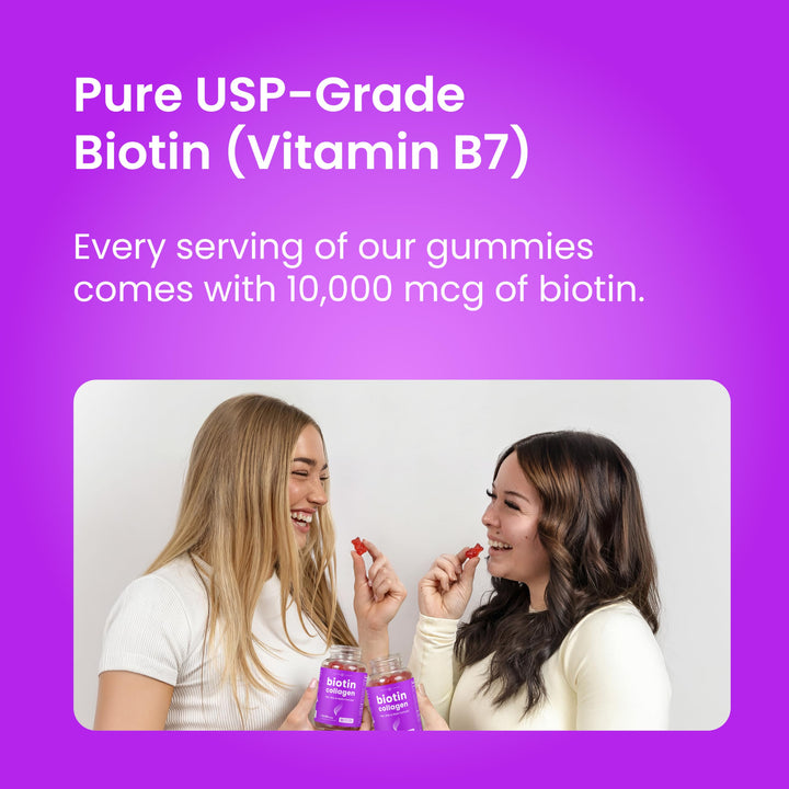 NutraChamps Biotin Gummies With Collagen And Keratin, 10000 mcg