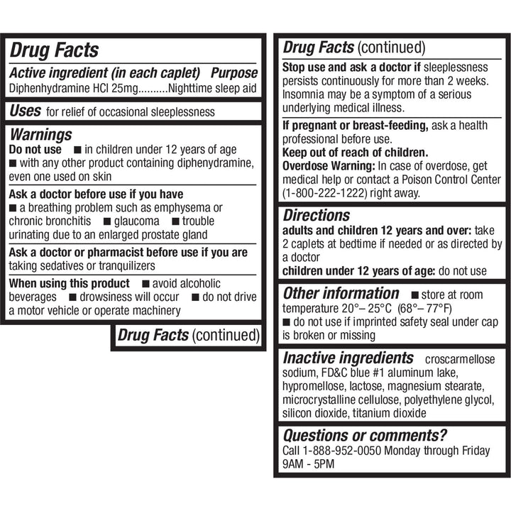 HealthA2Z Diphenhydramine HCl Sleep Aid, 25 mg, 200 Count