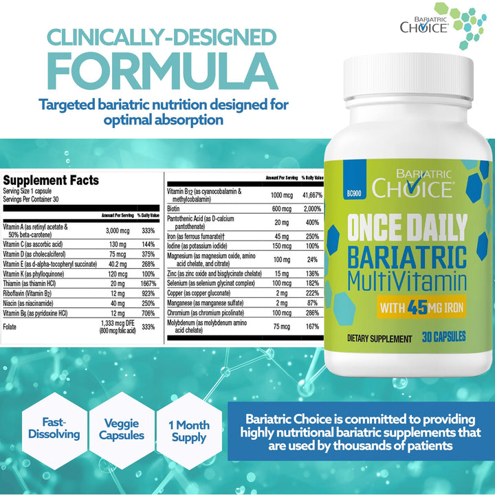 Bariatric Choice Multivitamin, Once Daily, 1 Month