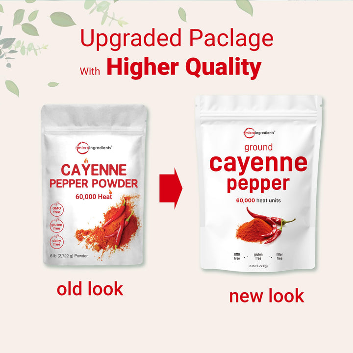 Micro Ingredients Ground Cayenne Pepper Powder, 60,000 SHU, 6 lb