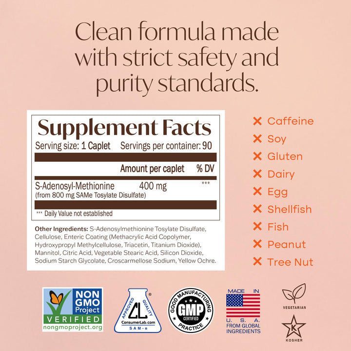 Natures Trove SAM-e Caplets, 400mg, 90 Count