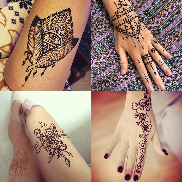 Yomagine Temporary Tattoo Kit, Jagua Gel, 5 Count
