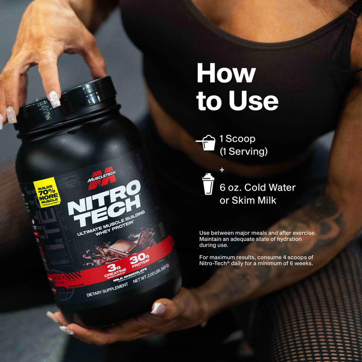 Muscletech Nitro-Tech Whey Protein Powder, Chocolate, 4 lb