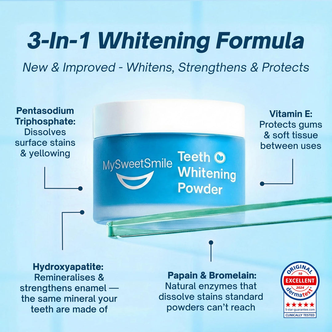 MySweetSmile Teeth Whitening Powder, Cool Mint, 6 Month Supply