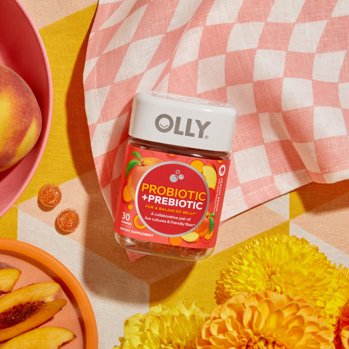 OLLY Probiotic + Prebiotic Gummy, Peachy Peach, 30 Count
