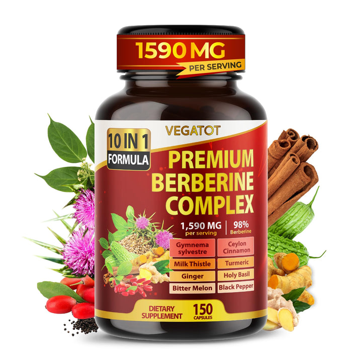 VEGATOT GlucoSavior Berberine Supplement, 12,900 mg, 150 Count