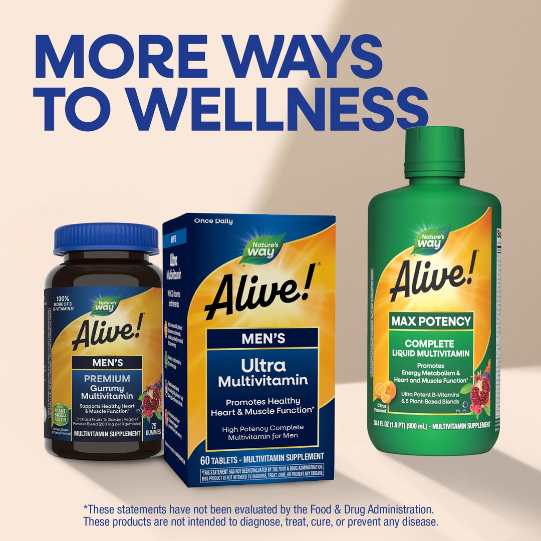 Nature's Way Alive Men's Ultra Potency Complete Multivitamin, 60 Count
