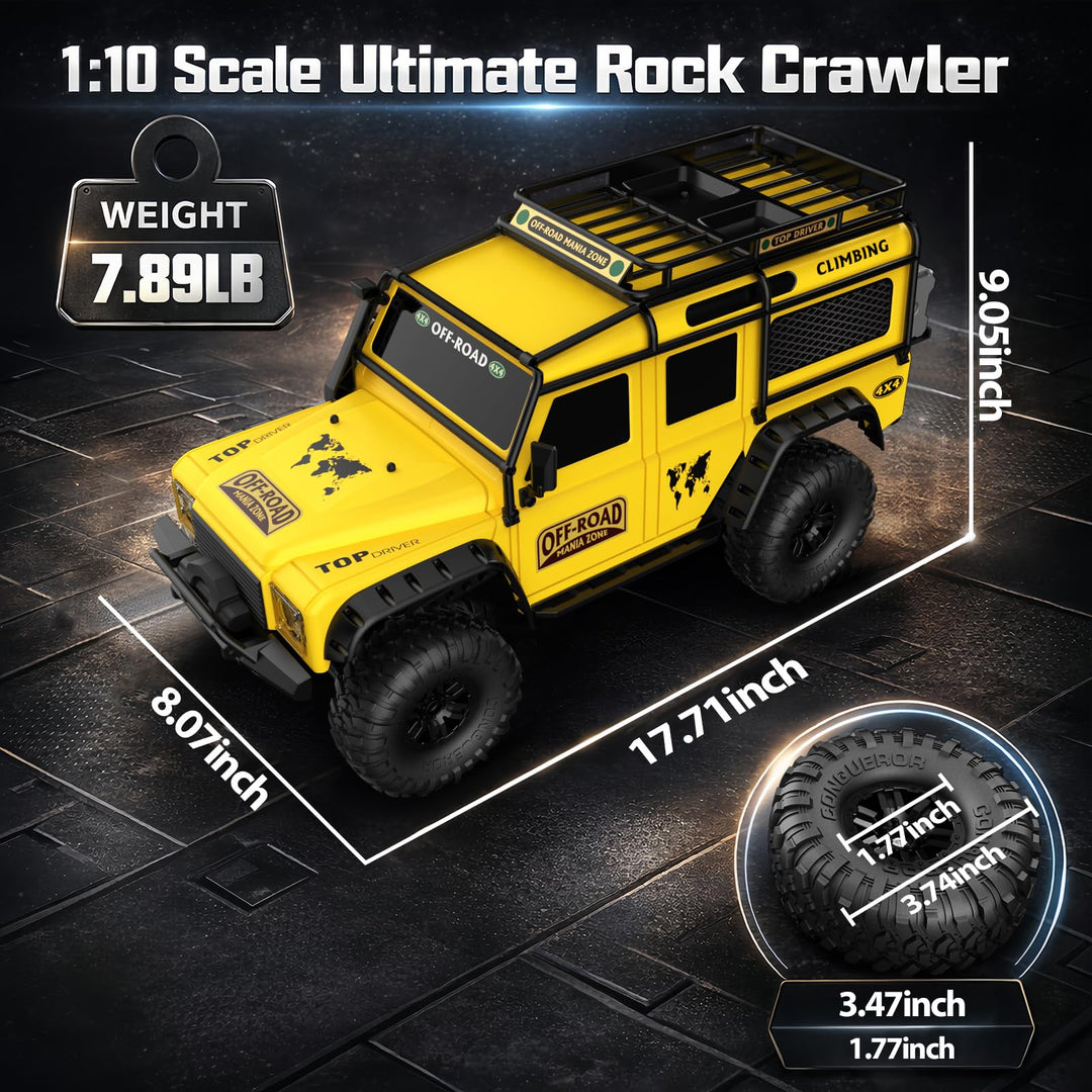 Desdoni RC Crawler 1/10 Scale RTR Remote Control Car, 2 Count