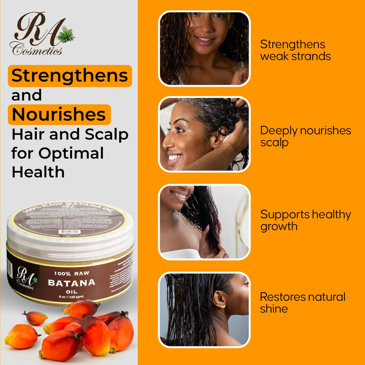 RA COSMETICS Batana Hair Oil, 8 oz