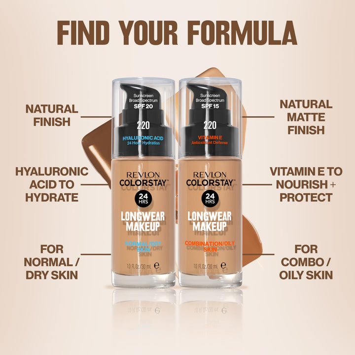 REVLON ColorStay Liquid Foundation for Combination/Oily Skin, SPF 15 Ivory, 1 fl oz