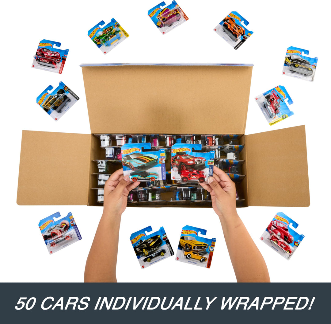 Hot Wheels 1:64 Scale Toy Trucks and Cars, 50 Count