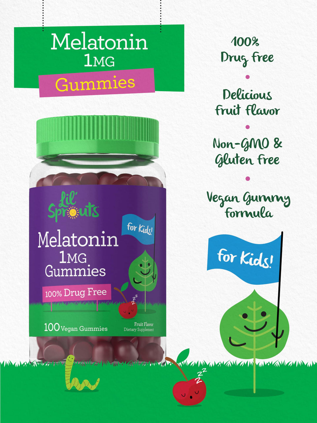 Carlyle Melatonin Gummies, Fruit, 1 mg, 100 Count