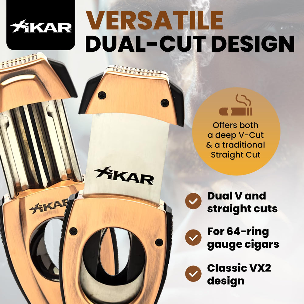 Xikar Flip Dual Cigar Cutter, Bronze