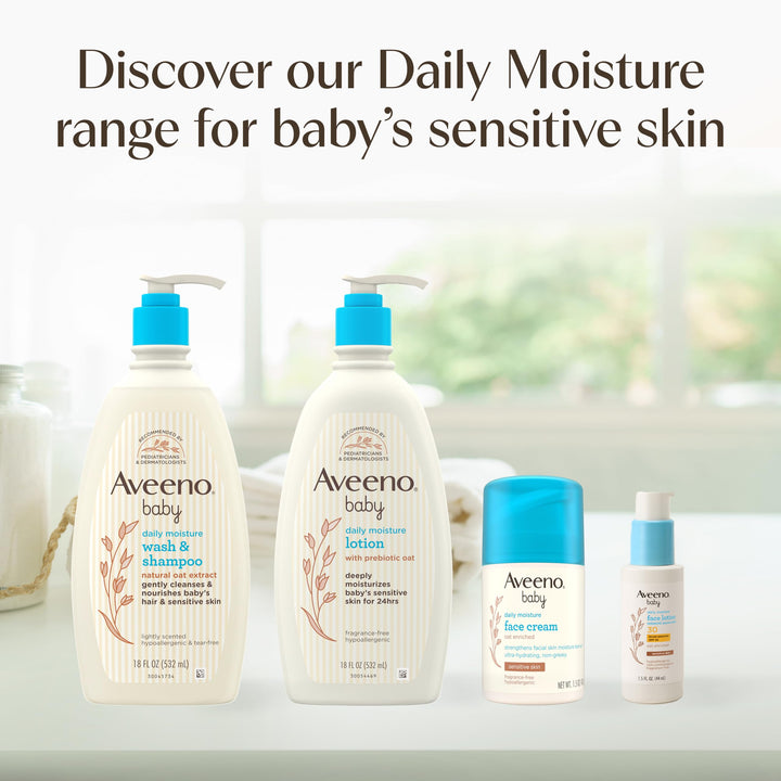 Aveeno Baby Gentle Wash & Shampoo, Lightly Scented, 18 fl oz