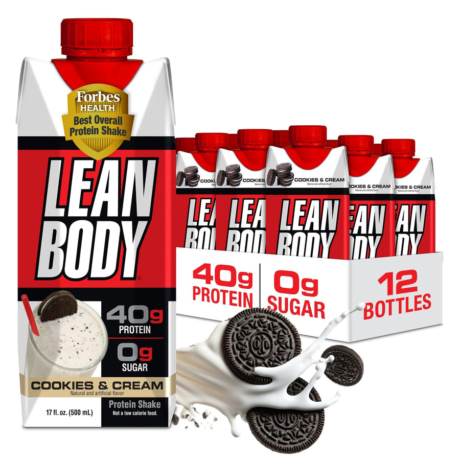 Labrada Lean Body Ready to Drink Protein Shake, Cookies and Cream, 17 fl oz, Pack of 12
