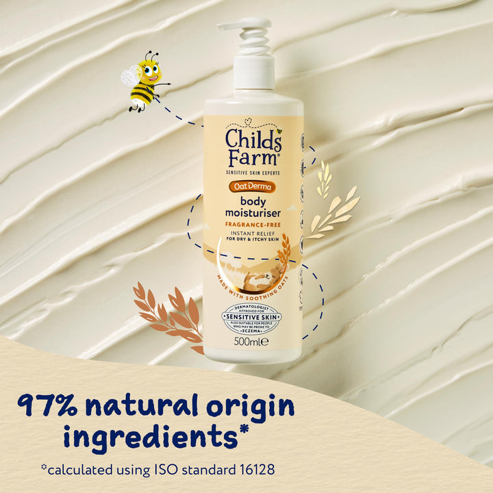 Childs Farm OatDerma Body Moisturiser, Fragrance Free, 500 ml