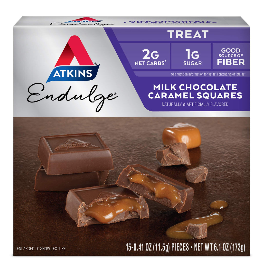 Atkins Endulge Treat, Milk Chocolate Caramel Squares, 15 Count