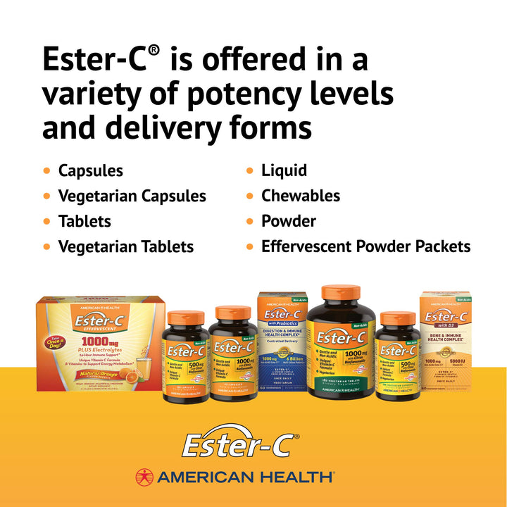 American Health Ester-C With Citrus Bioflavonoids Capsules, 500 mg, 120 Count