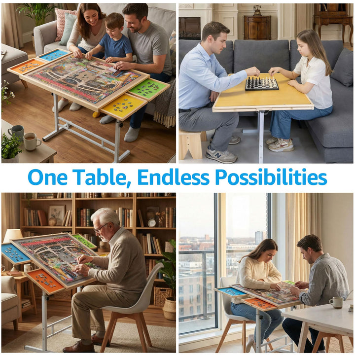 Fanwer Puzzle Table with Legs, 35 x 26 in