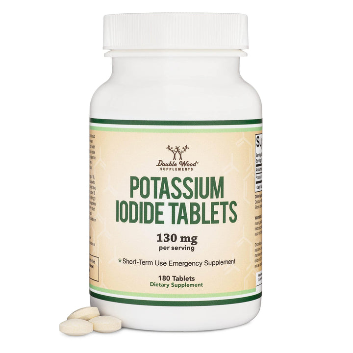 Double Wood Supplements Potassium Iodide Tablets, 130 mg, 180 Count