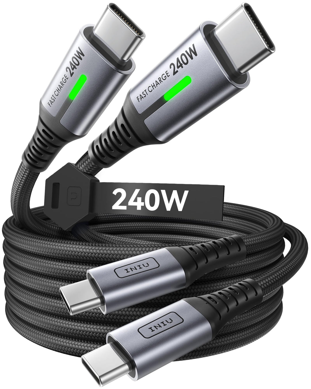 INIU USB C to USB C Cable, 6.6 ft, 2 Pack