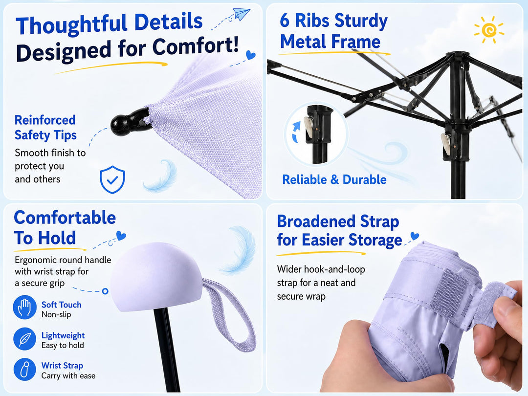 BAODINI Mini Umbrella, Manual Open Close