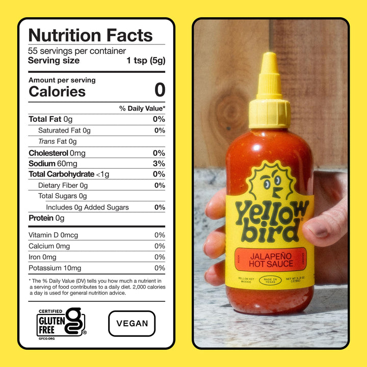 Yellowbird Foods Classic Jalapeño Hot Sauce, Mellow Hot, 9.8 oz