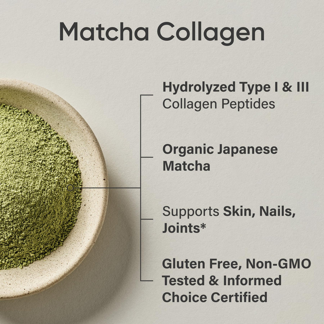 Sports Research Collagen Peptides Powder, Matcha Green Tea, 10.16 oz