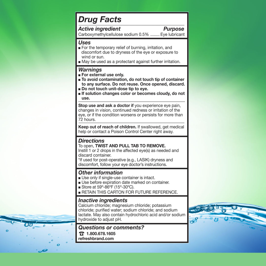 Refresh Plus Lubricant Eye Drops Preservative-Free Artificial Tears, 70 Count, 0.01 fl oz