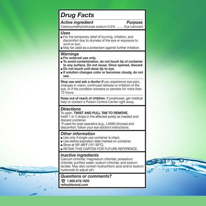 Refresh Plus Lubricant Eye Drops Preservative-Free Artificial Tears, 70 Count, 0.01 fl oz