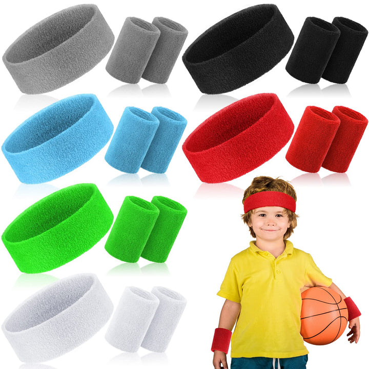 Hungdao Athletic Headband and Wristband Set, Bright Colors