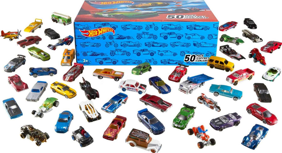Hot Wheels 1:64 Scale Toy Trucks and Cars, 50 Count