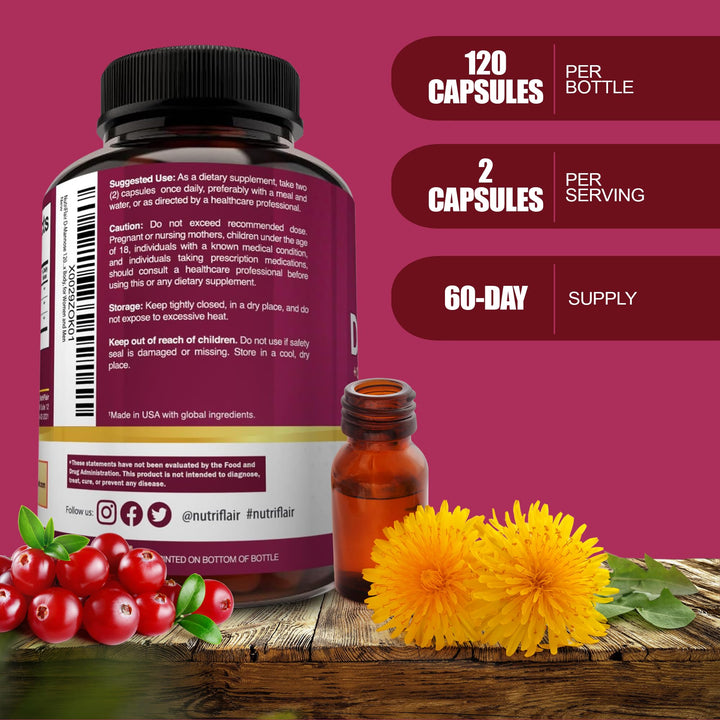 NutriFlair D-Mannose Capsules, 1500 mg, 120 Count