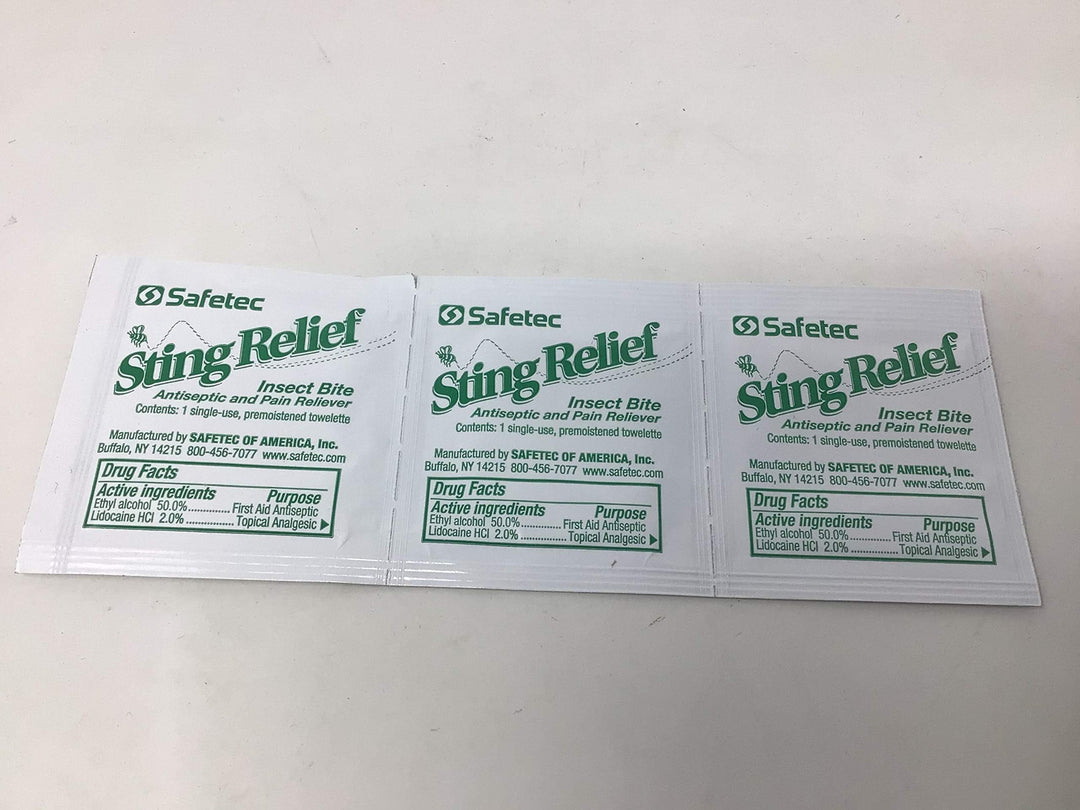 Safetec Sting Relief Wipe, 48 Count