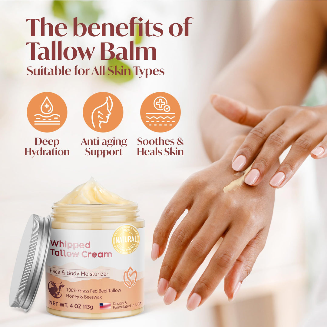 MEEYEE Beef Tallow Moisturizer, Unscented, 4 oz