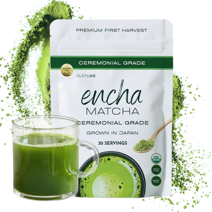 Encha Organic Ceremonial Grade Matcha Powder, 60 g