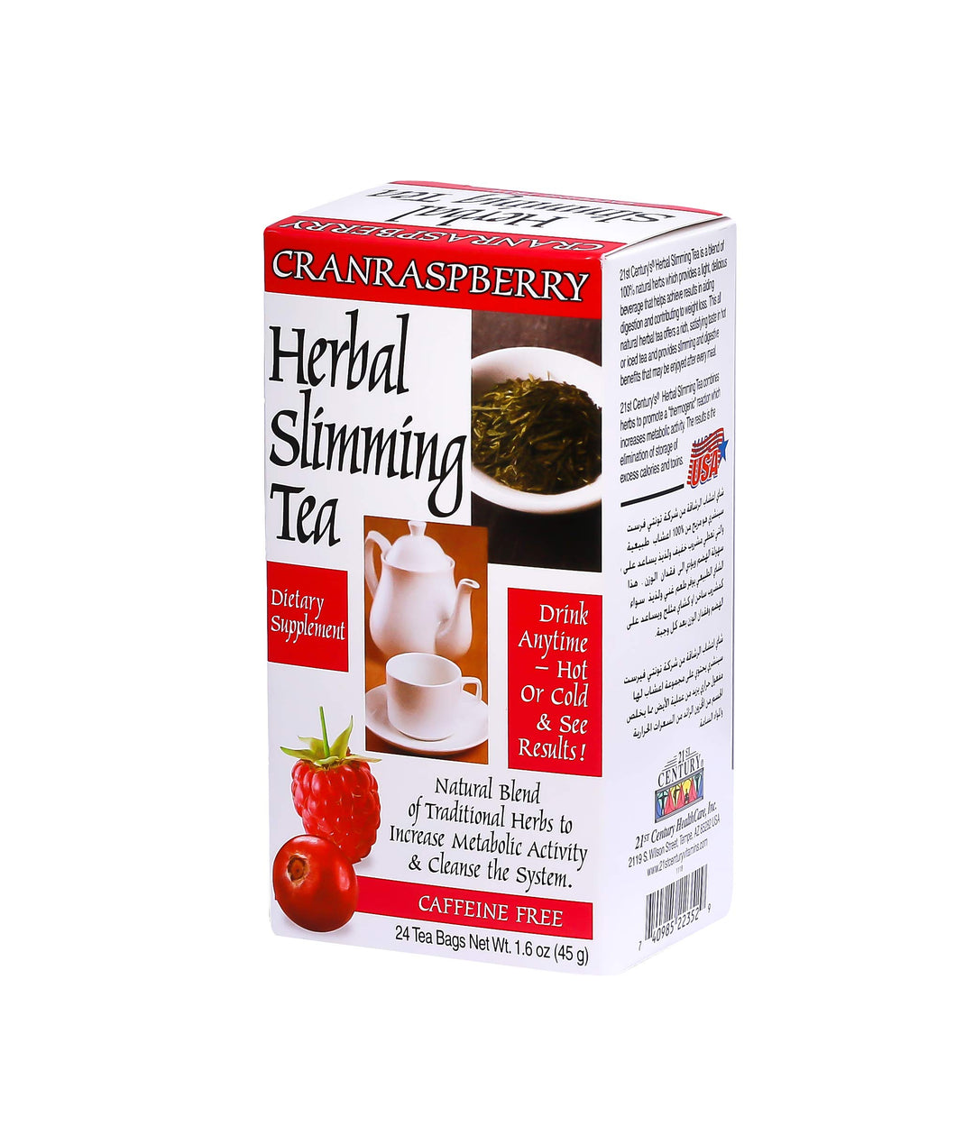 21st Century Herbal Slimming Tea, Cranraspberry, 24 Count