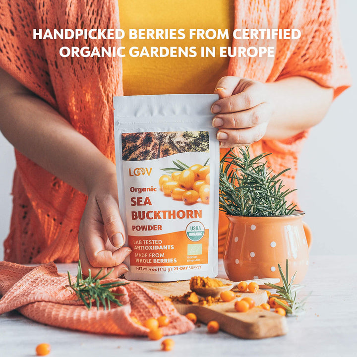 LOOV Organic Sea Buckthorn Berry Powder, 4 oz