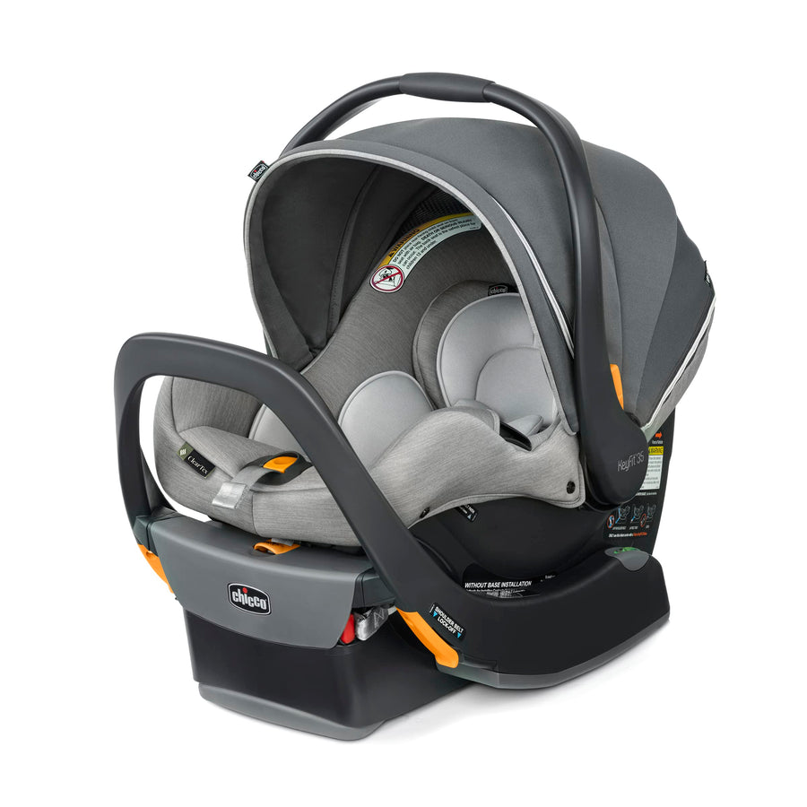 Chicco KeyFit 35 Zip ClearTex Car Seat and Base, Ash/Grey