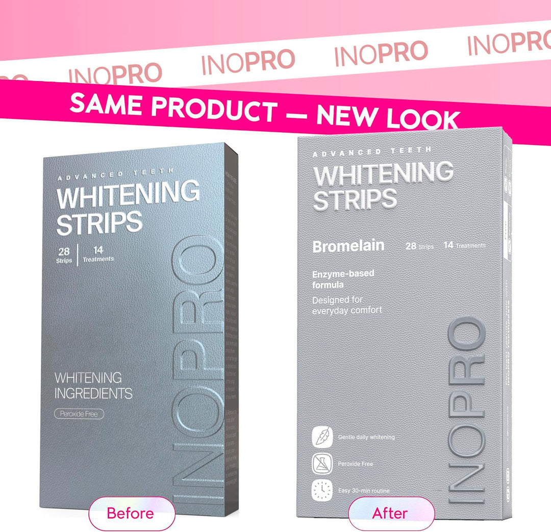 INOPRO / Natural Teeth Whitening Strips Kit, 14 Treatments