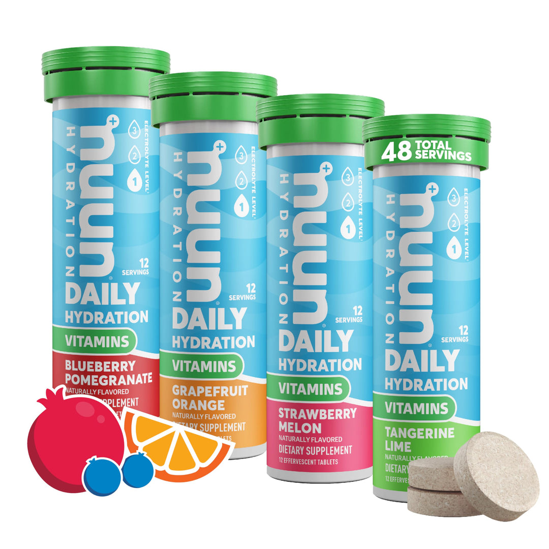 Nuun Vitamins Electrolyte Drink Tablets, Mixed Fruit, 48 Count, Pack of 4